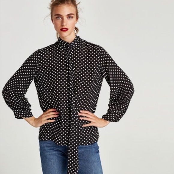 polka dot shirt zara